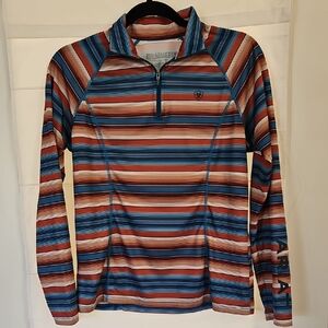 Ariat Tek Striped Quarter-Zip Pullover Women's Medium